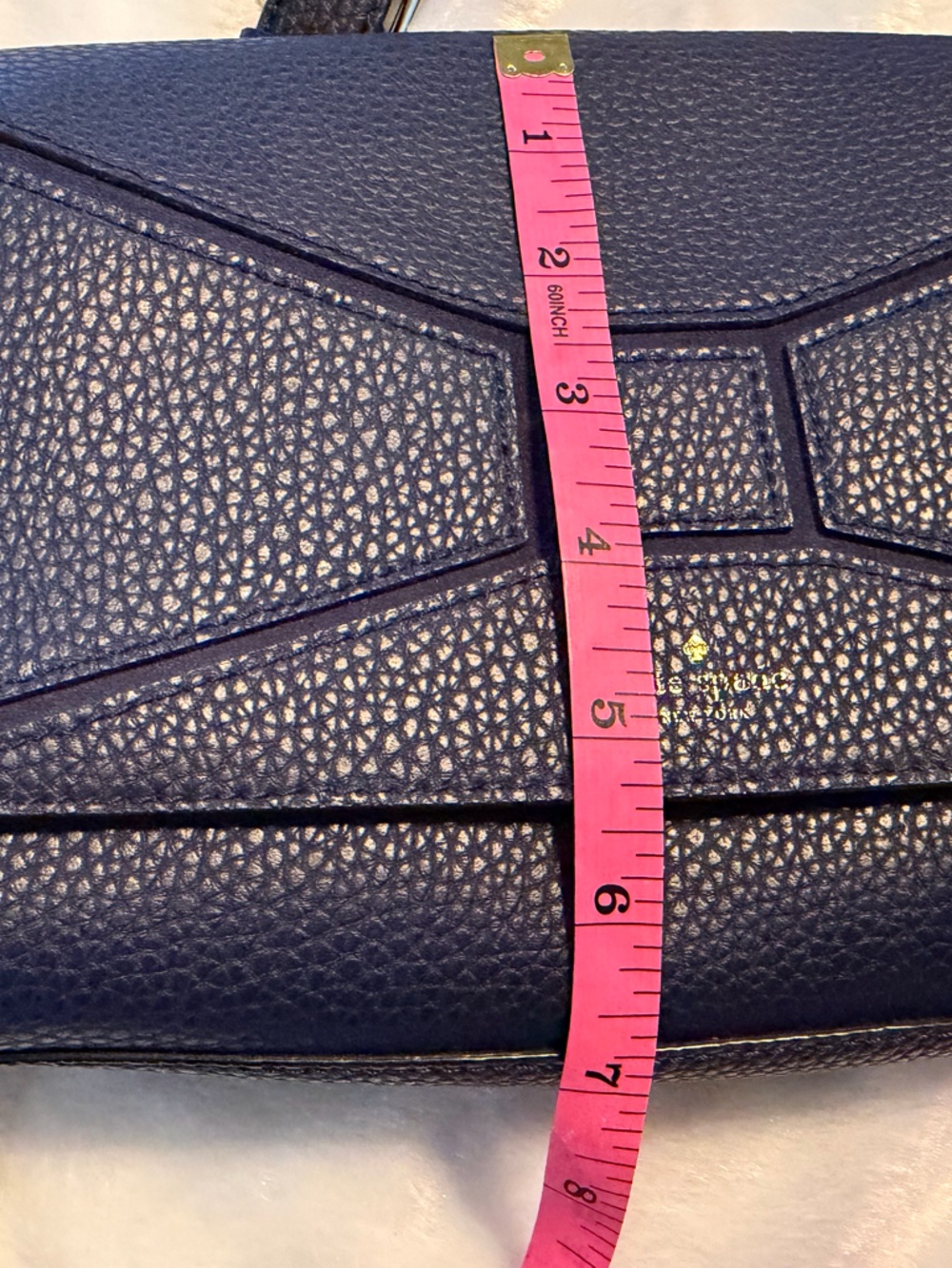 kate spade pebbled navy leather crossbody with bow detail - Picture 14 of 16